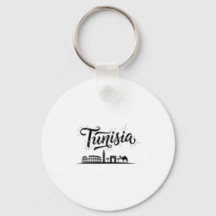 Tunisia Skyline Travel Vacation Outfits Key Ring