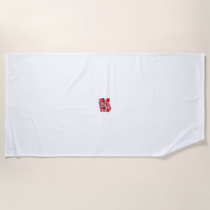 Tunisia Soccer 2026 Soccer Bold Country Typography Beach Towel