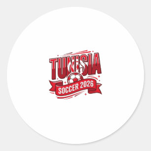 Tunisia Soccer 2026 Soccer Bold Country Typography Classic Round Sticker