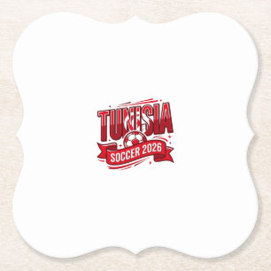 Tunisia Soccer 2026 Soccer Bold Country Typography Paper Coaster