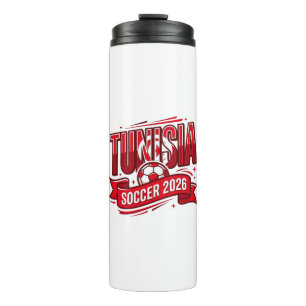 Tunisia Soccer 2026 Soccer Bold Country Typography Thermal Tumbler