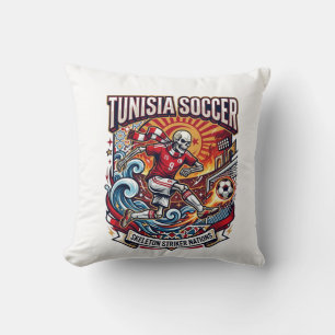 Tunisia Soccer Skeleton Striker Nations Premium Sp Cushion