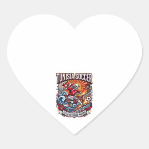 Tunisia Soccer Skeleton Striker Nations Premium Sp Heart Sticker