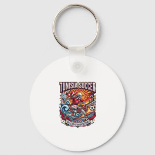 Tunisia Soccer Skeleton Striker Nations Premium Sp Key Ring