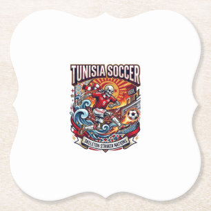 Tunisia Soccer Skeleton Striker Nations Premium Sp Paper Coaster