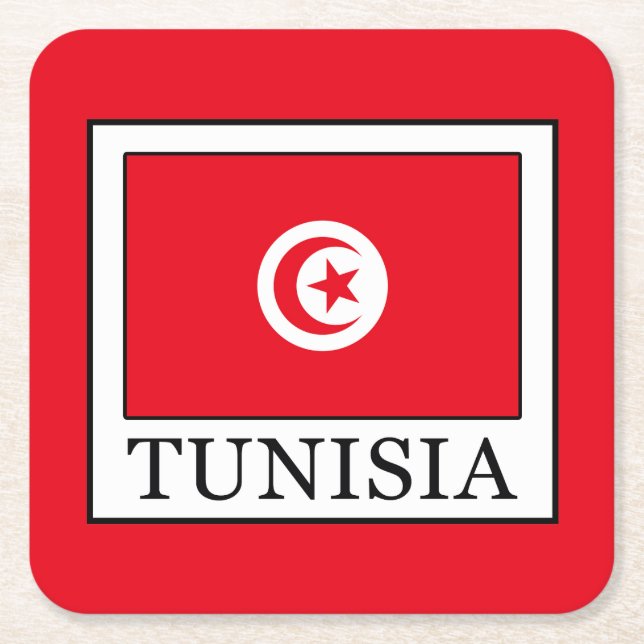 Tunisia Square Paper Coaster (Front)