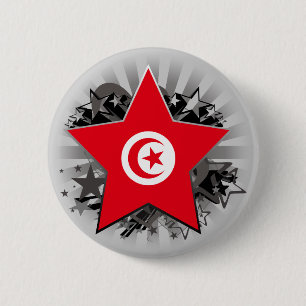 Tunisia Star 6 Cm Round Badge