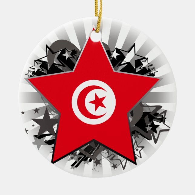 Tunisia Star Ceramic Ornament (Front)