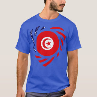 Tunisian American Multinational Patriot Flag Heart T-Shirt