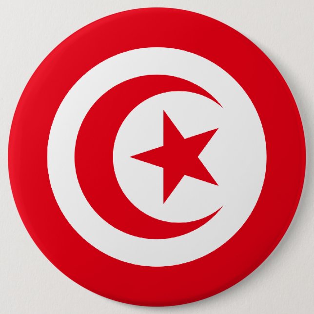 Tunisian Flag 6 Cm Round Badge (Front)