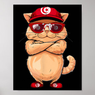 Tunisian Flag Cat Mum Souvenirs Products Kitten Tu Poster
