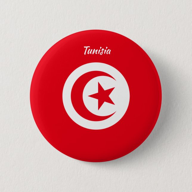 Tunisian Flag Round Button (Front)