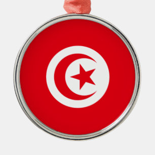 Tunisian Flag (Tunisia) (Islamic Crescent) Metal Ornament