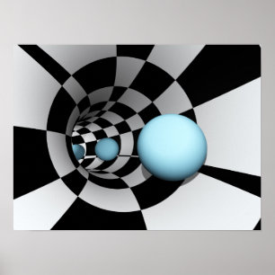Tunnel Chequered Abstract Poster