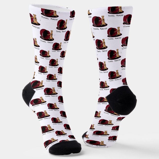 Tunnel Monster - agility oosing funny dog Socks (Angled)
