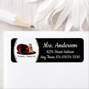 Tunnel Monster - agility scared nervous dog funny Return Address Label