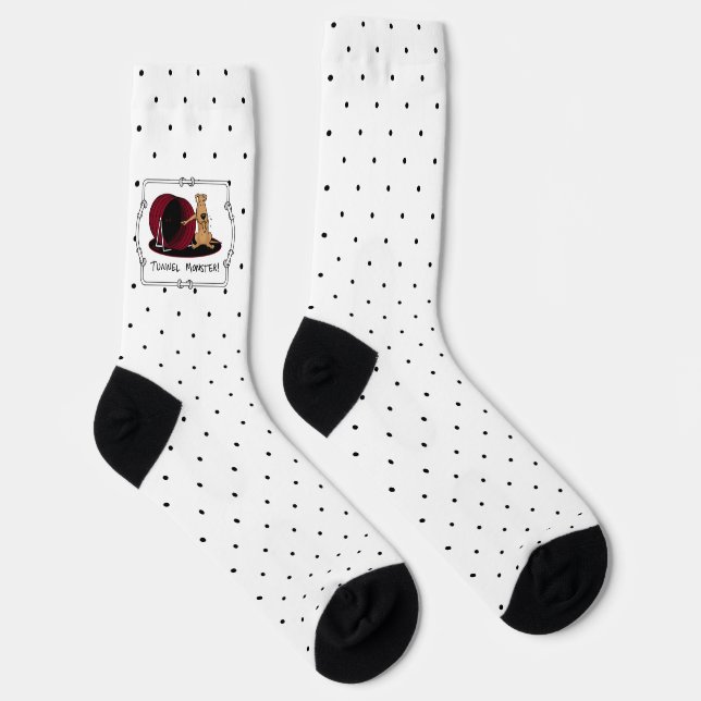 Tunnel Monster - agility scared nervous dog funny Socks (Right)