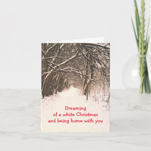 TUNNEL OF TREES IN SNOW/DREAMING OF WHITE CHRISTMA HOLIDAY CARD