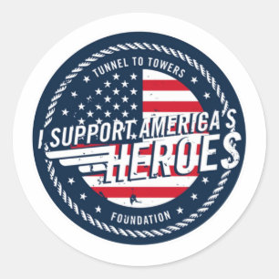 Tunnel to Tower Foundation Support Americas Heroes Classic Round Sticker