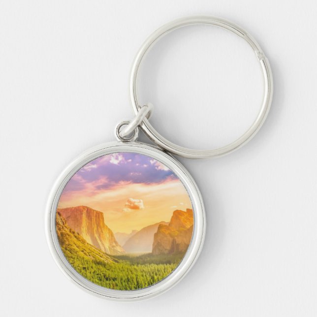 Tunnel View of Yosemite National Park Key Ring (Front)