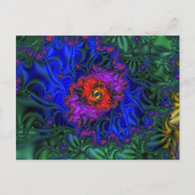 Tunnel Vision | Rainbow Fractal Art Postcard (Front)