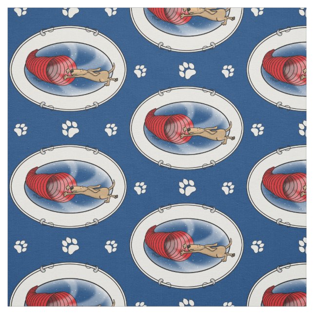 Tunnel Vortex Syndrome - funny dog agility Fabric (Swatch)