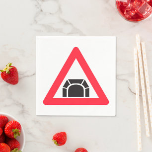 Tunnel Warning Road Sign Traffic Symbol Napkin