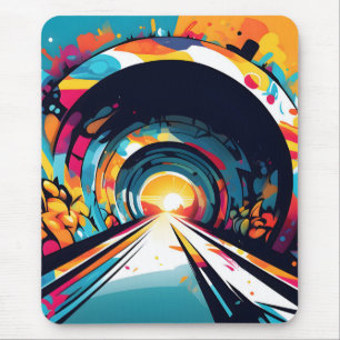 Tunnel With Graffiti Art Mouse Pad