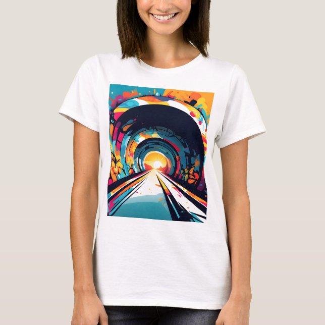 Tunnel With Graffiti Art T-Shirt (Front)