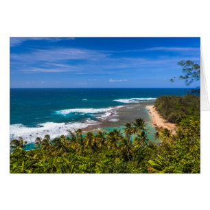 Tunnels Beach as seen from the Kalalau Trail