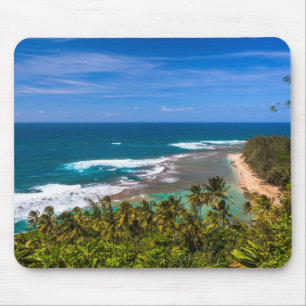 Tunnels Beach as seen from the Kalalau Trail Mouse Pad