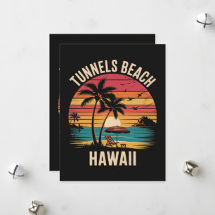 Tunnels Beach Hawaii Family Vacation Summer Sunset Holiday Card