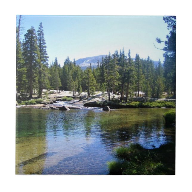 Tuolumne River in Tuolumne Meadows, Yosemite, CA Ceramic Tile (Front)