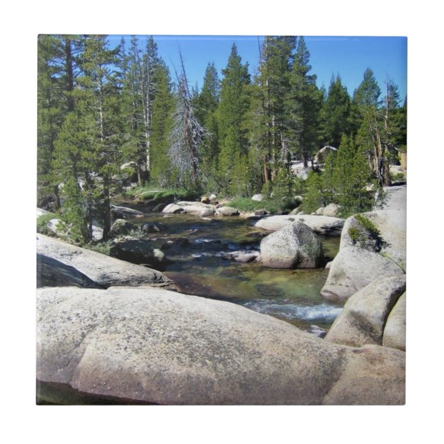 Tuolumne River in Tuolumne Meadows, Yosemite, CA Ceramic Tile (Front)