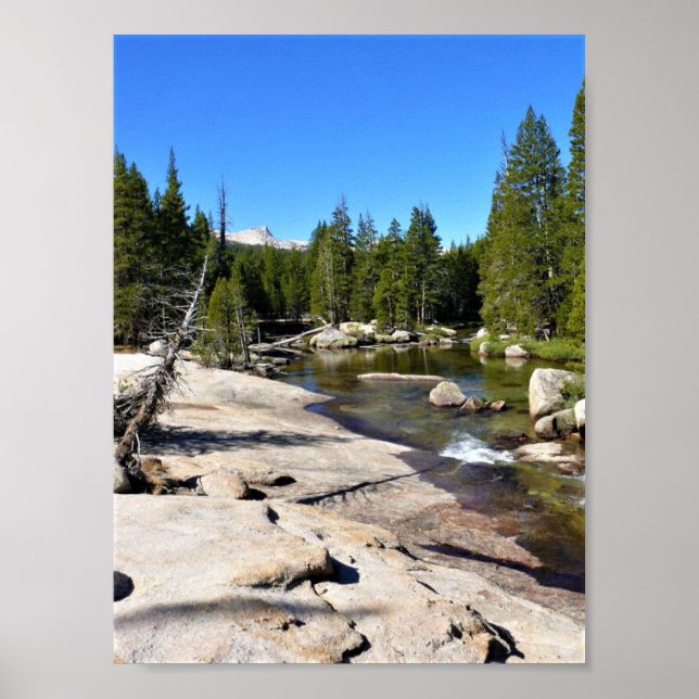 Tuolumne River with Cathedral Peak, Yosemite, CA Poster (Front)