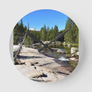 Tuolumne River with Cathedral Peak, Yosemite, CA Round Clock