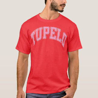 Tupelo Mississippi MS Varsity Style Pink Text  T-Shirt