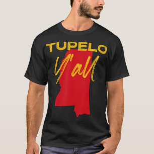 Tupelo Mississippi Yall MS Pride State Map Cute T-Shirt