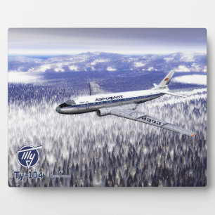 Tupolev (Туполев) Tu-104 Over Siberia Plaque