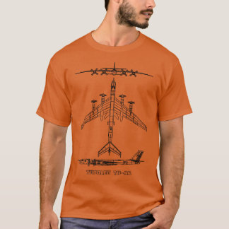 Tupolev Tu95 Russian Strategic Bomber Plane Bluepr T-Shirt