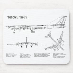 Tupolev Tu-95 - Aeroplane Blueprint Plans BD Mouse Pad