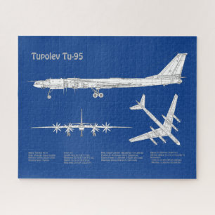 Tupolev Tu-95 - Airplane Blueprint Plans ABD Jigsaw Puzzle
