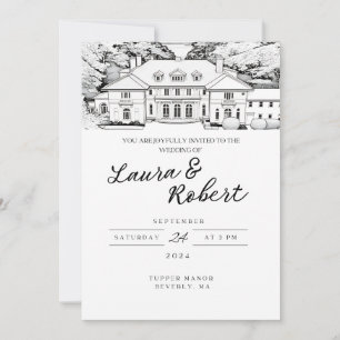 Tupper Manor Massachusetts Custom Venue Invitation
