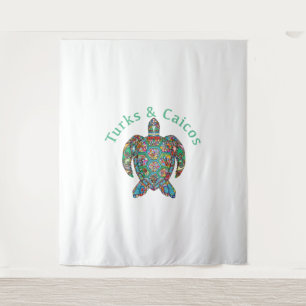 Tur Caicos Tribal Turtle Tapestry