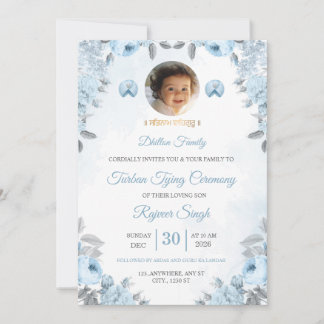Turban Tying Ceremony Photo Invitation