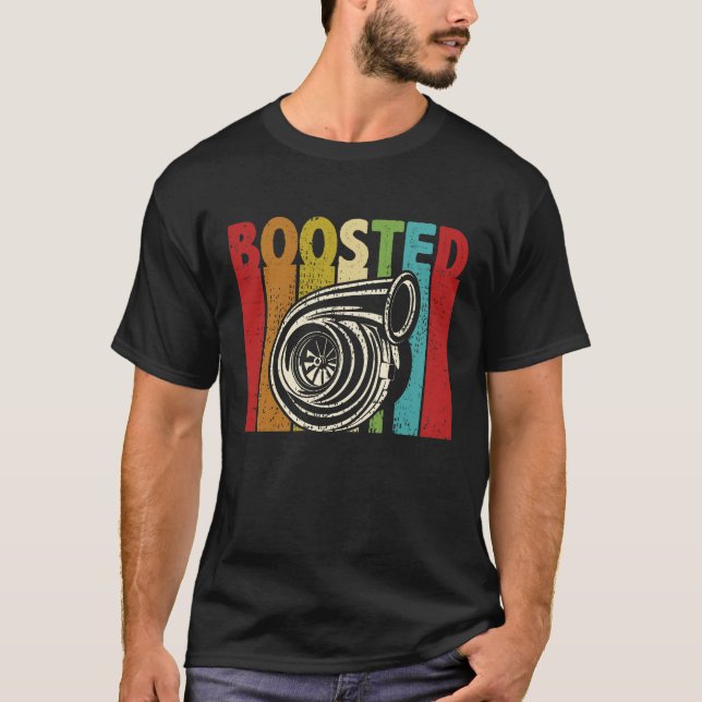 Turbo Car Boost Boosted Turbocharger Auto X Retro  T-Shirt (Front)