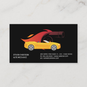 Turbo Fire   Yellow Car Business Card