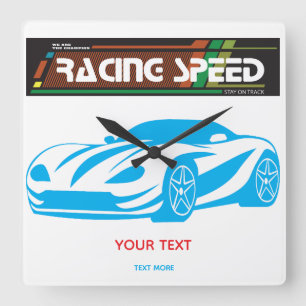 Turbo Racing Speed Car – Performance Auto Art Square Wall Clock