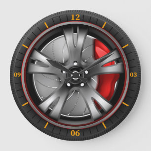 Turbo Spin – Racing Wheel Wall Art Large Clock