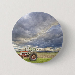 Turbo Tractor Country Evening Skies 6 Cm Round Badge